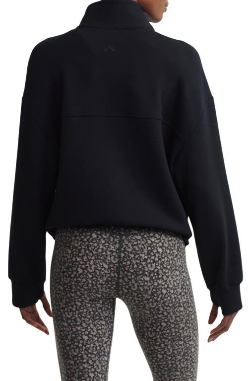 Varley Sian Cropped Half-zip Midlayer In Black In Black