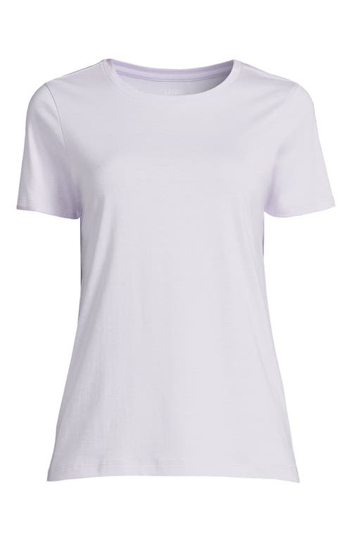 Shop Lands' End Plus Size Relaxed Supima Cotton Crew Neck T-shirt In Pale Lilac Frost