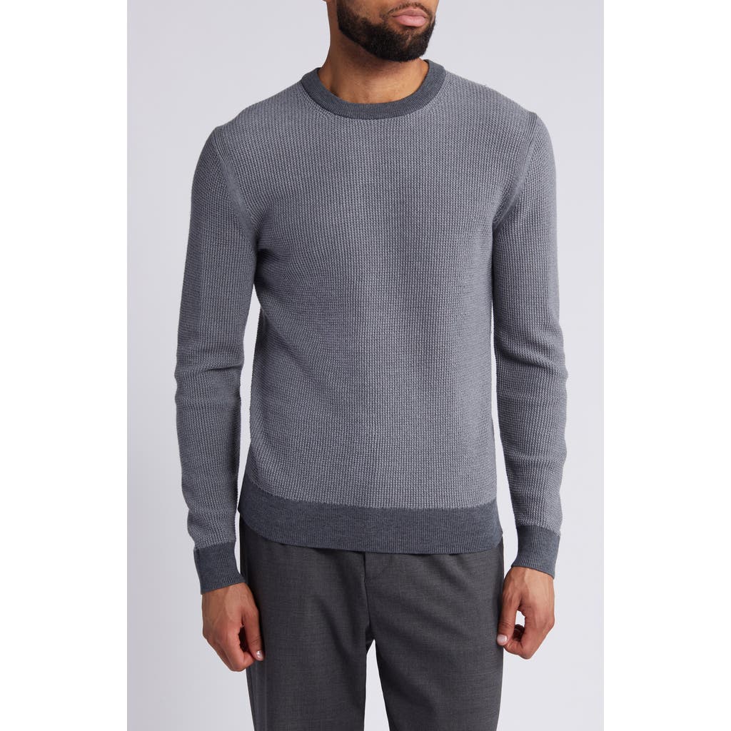 Theory Maden Novo Merino Wool Blend Crewneck Sweater In Gray