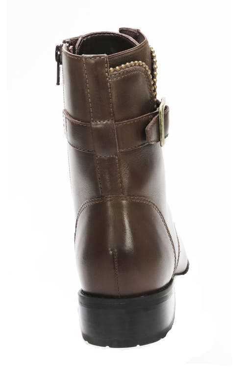 David Tate College Bootie In Brown Calf/croc