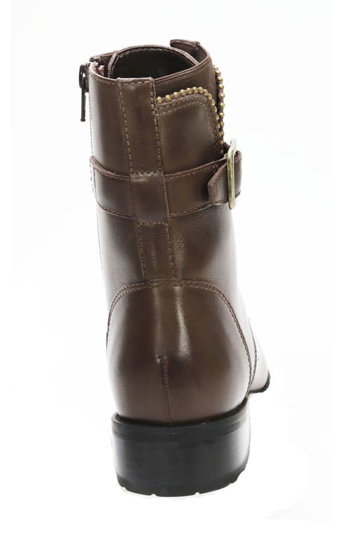 Shop David Tate College Bootie In Brown Calf/croc