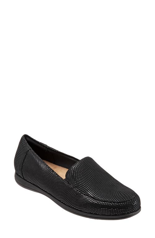 Trotters Deanna Flat in Black Mini Dot Leather at Nordstrom, Size 8.5