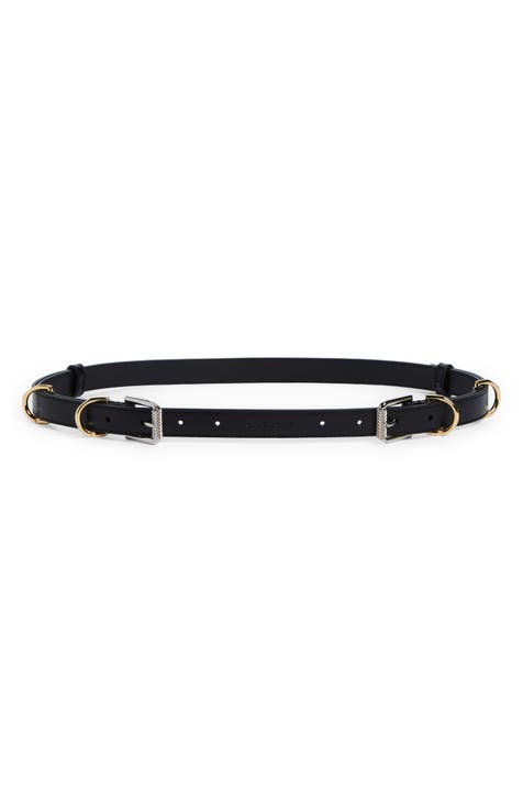 Women's Black Leather Belt w Large Leather Clad Buckle for Nordstrom - Ruby  Lane