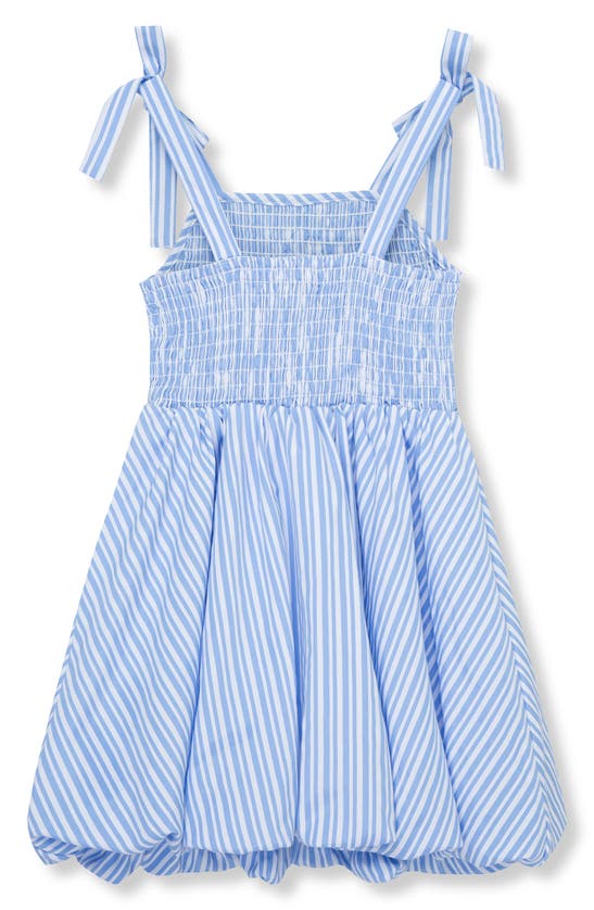 Shop Habitual Kids' Stripe Smocked Bubble Sundress In Blue