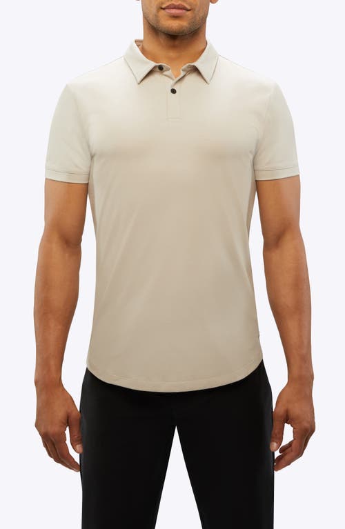 Trim Fit Cotton Blend Polo in Sand Dune