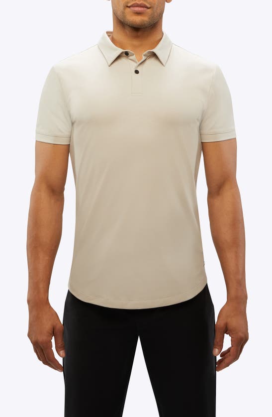 Cuts Trim Fit Cotton Blend Polo In Sand Dune