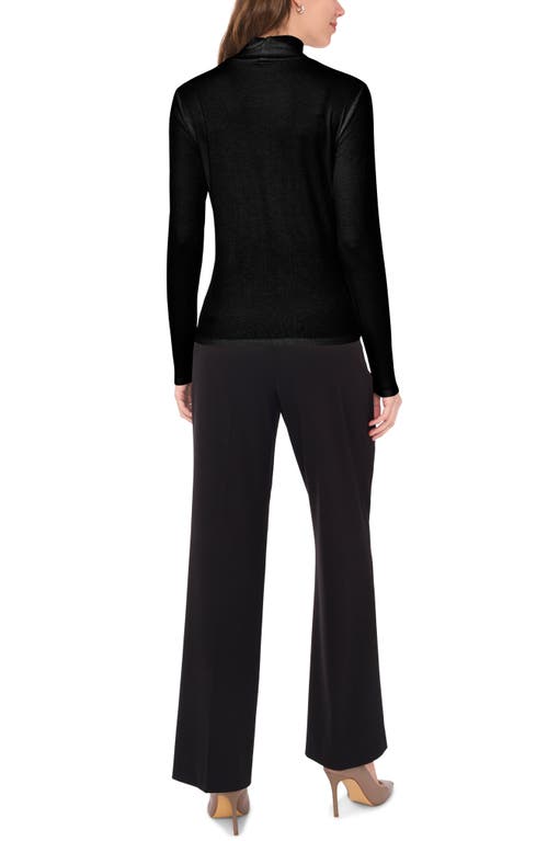 Shop Halogenr Halogen(r) Ribbed Mock Neck Top In Rich Black