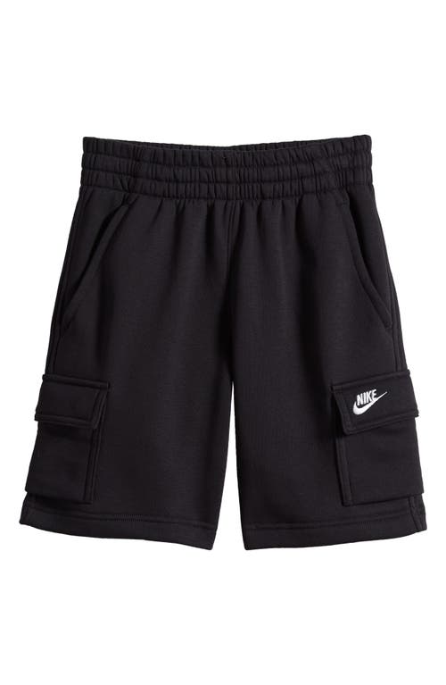 Nike Kids' Club Fleece Cargo Shorts In Black