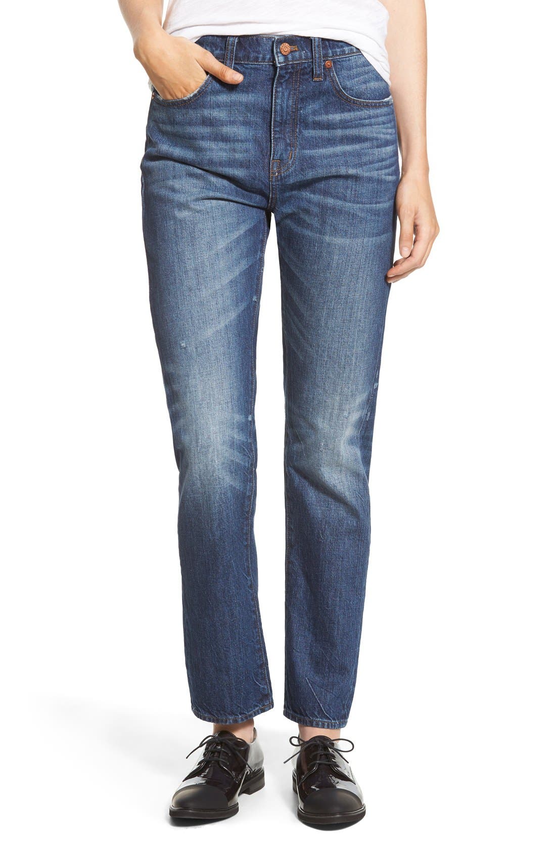 straight leg cropped jeans