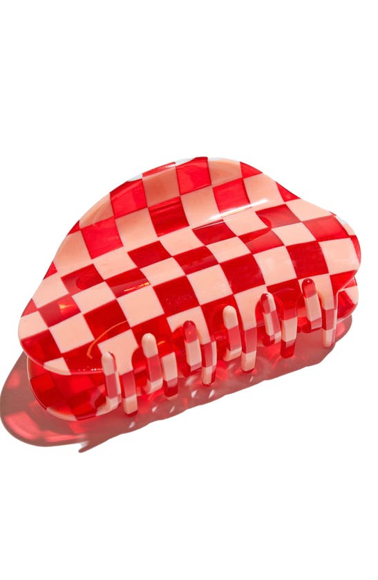 Chunks Checker Claw Clip In Red