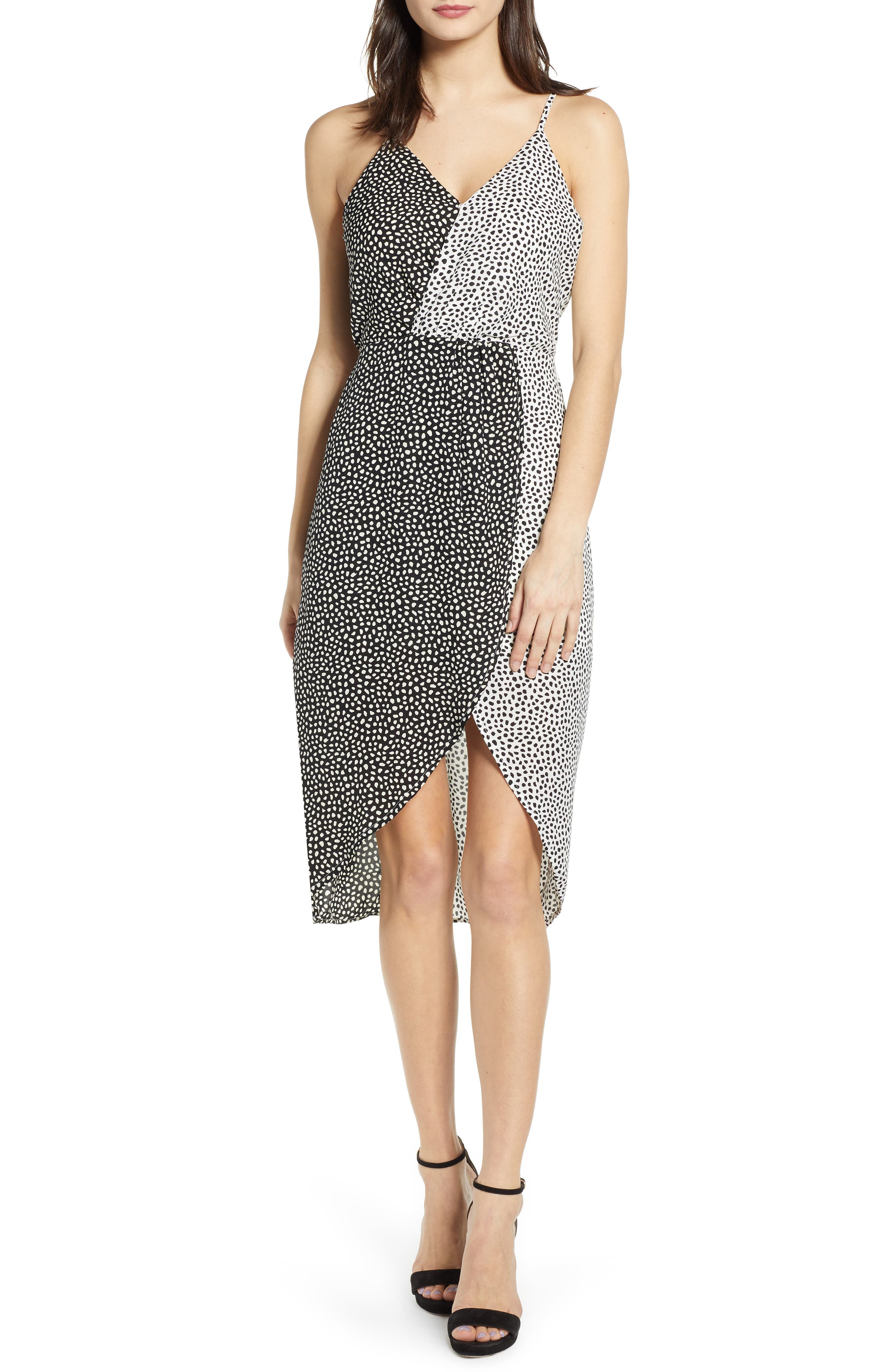 J.o.a. Contrast Print Dress, Black