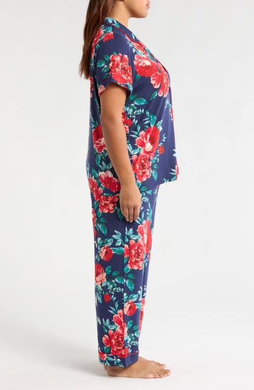 Shop Nordstrom Moonlight Eco Crop Pajamas In Navy In Bloom