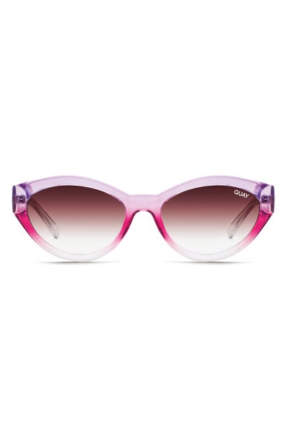 Click to view more detailed imagery on our partner's website Quay X Lizzo Totally Buggin 49mm Gradient Cat Eye Sunglasses In Purple Pink Fade/ Brown