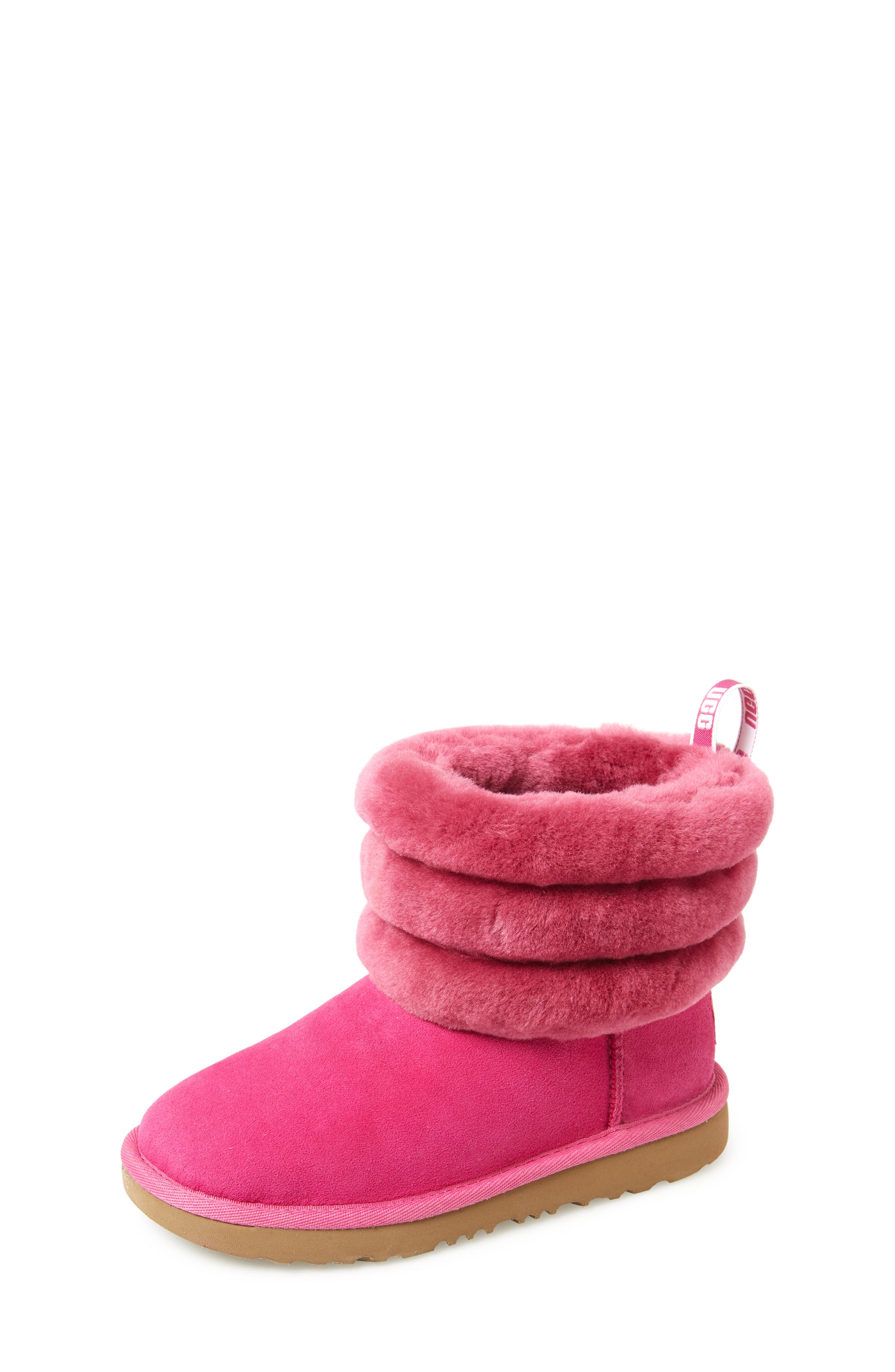 ugg mini fluff quilted boot pink