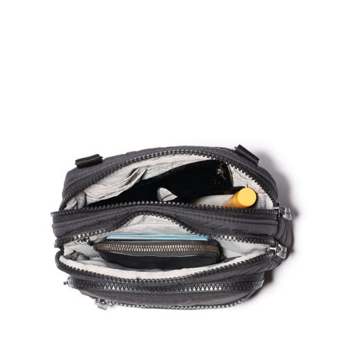Baggallini Triple Zip Bagg Small Crossbody Bag In Black Puff