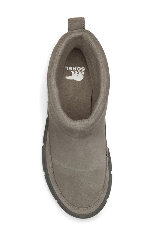 Sorel Explorer Iii Joan Waterproof Slip-on Boot In Quarry/sea Salt