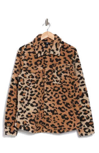 Volcom Faux Shearling Shacket In Leopard