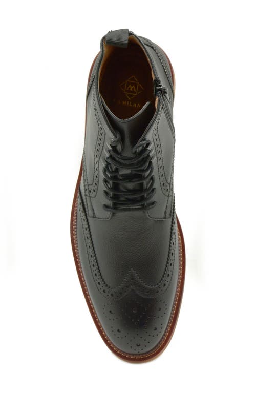 La Milano Dominic Brogue Combat Boot In Black