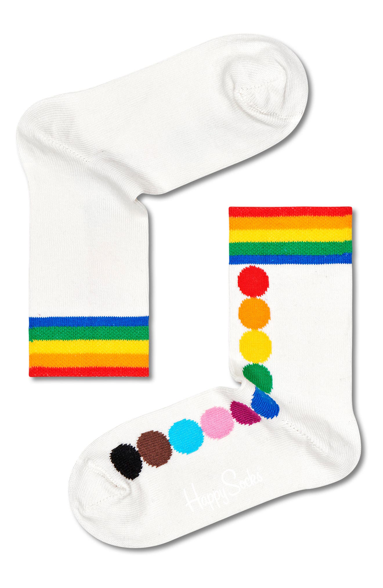 Nordstrom Clothing Underwear Socks Kids Pride Dot Crew Socks in White/Multi at Nordstrom 