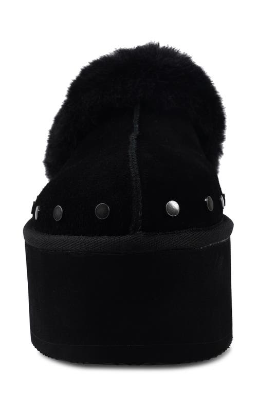 Candies Candie's Sutton Faux Fur Platform Clog In Black Suede