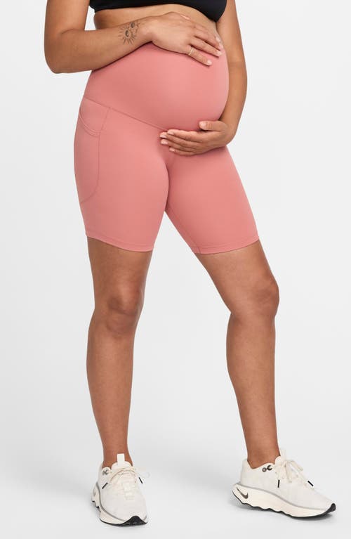 Shop Nike Dri-fit One High Waist 8-inch Maternity Biker Shorts In Canyon Pink