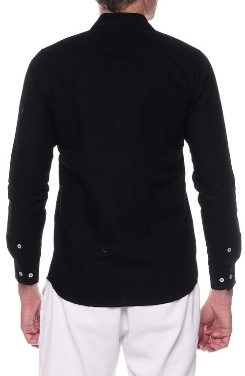 Shop Ranee's Ranees Linen Sport Shirt In Black