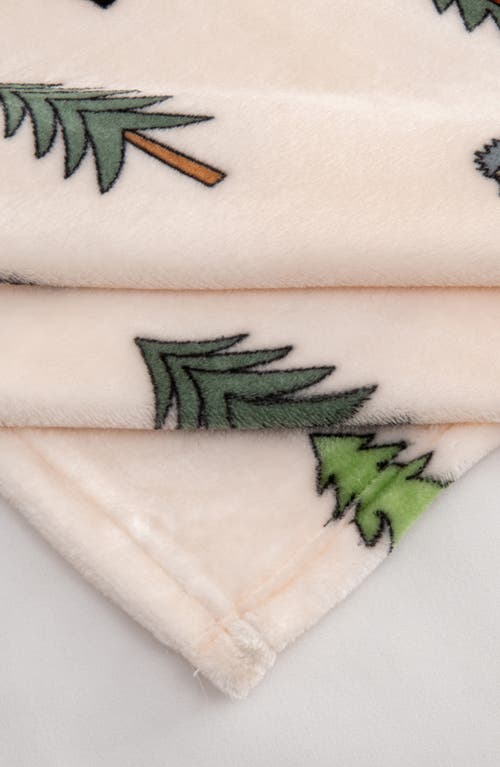 Woven & Weft Holiday Print Plush Velvet Throw Blanket In Wildlife