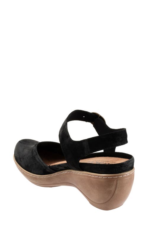 Softwalk ® Mabelle Ankle Strap Platform Clog In Black Suede