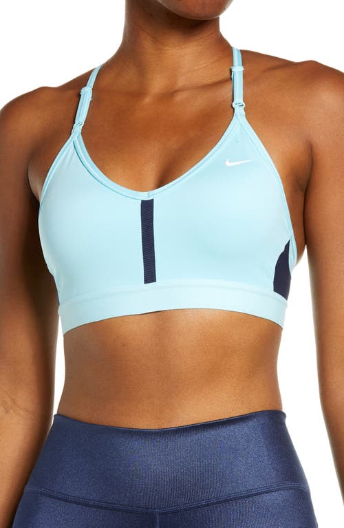Nike Indy Mesh Inset Sports Bra in Copa/mdnght Nvy/glacr Ice/wht