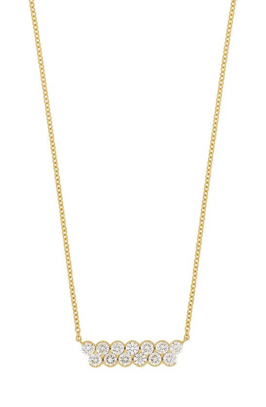 Bony Levy Florentine Diamond Bar Pendant Necklace In 18k Yellow Gold