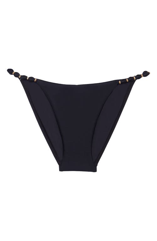 Vix Swimwear Vix Paula Hermanny Beaded & Knot Detail Bikini Bottoms In Black