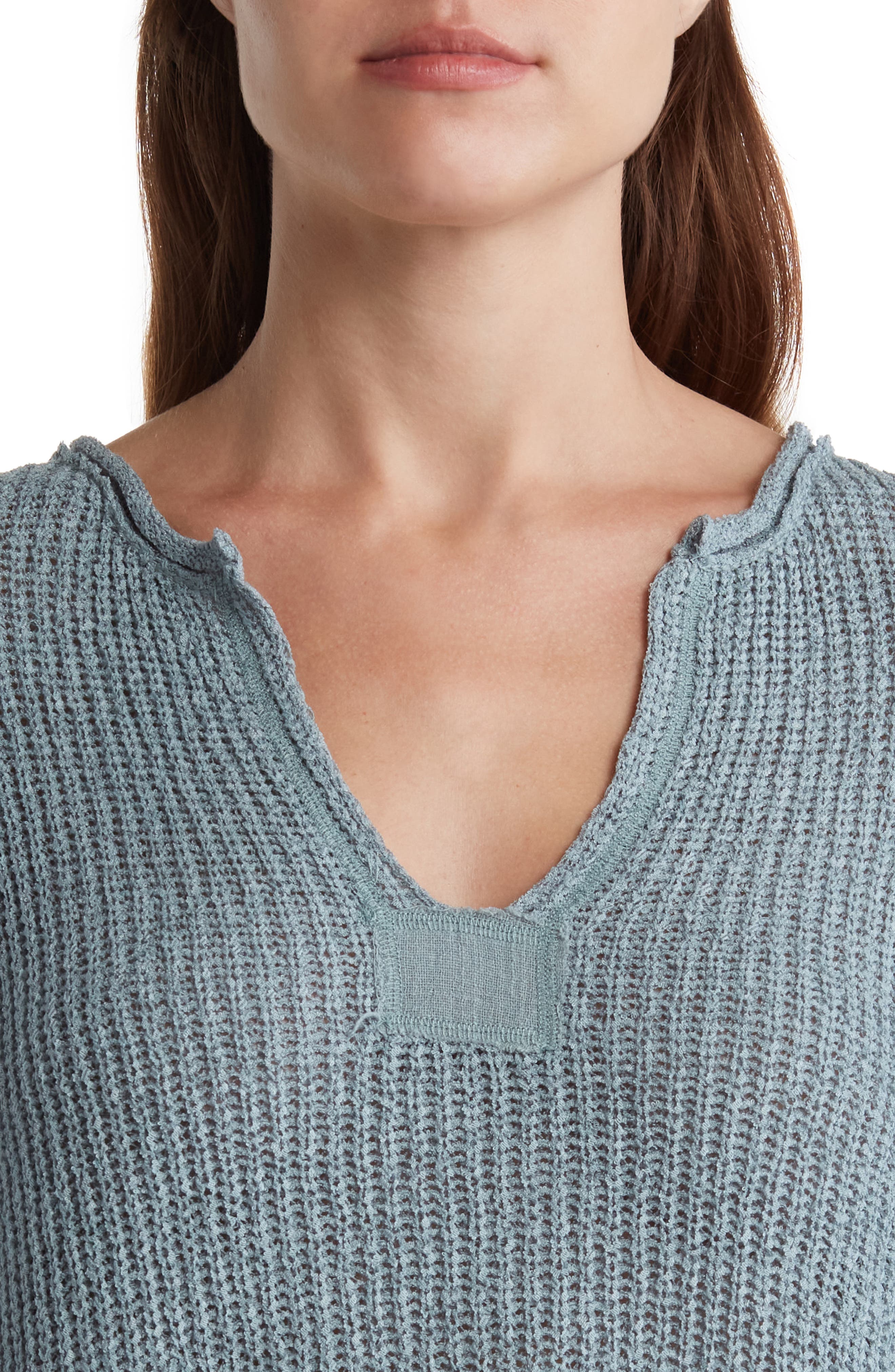 Blu Pepper Women's Splitneck Knitted Sweater - Sage - Size M