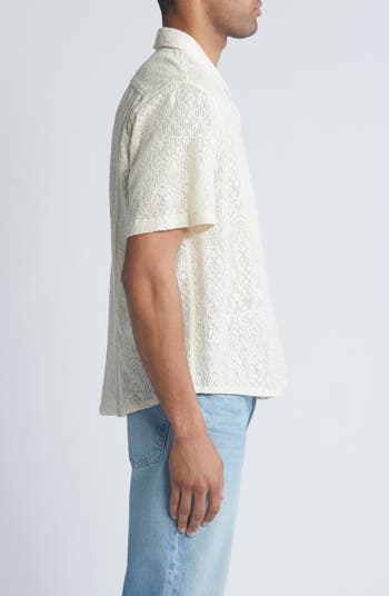 Corridor Alhambra Cotton Blend Lace Camp Shirt | Nordstrom