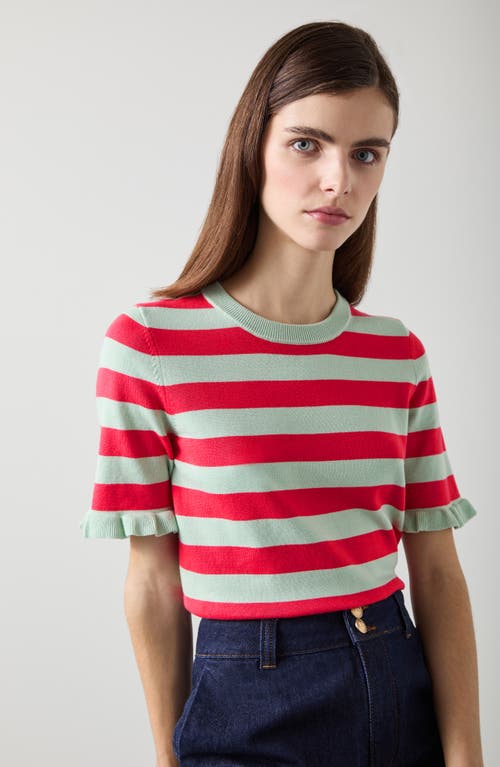 Shop Lk Bennett Bells Stripe Sweater In Red Multi