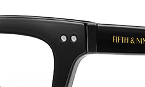 Fifth & Ninth Cove 49mm Rectangular Blue Light Blocking Glasses In Black