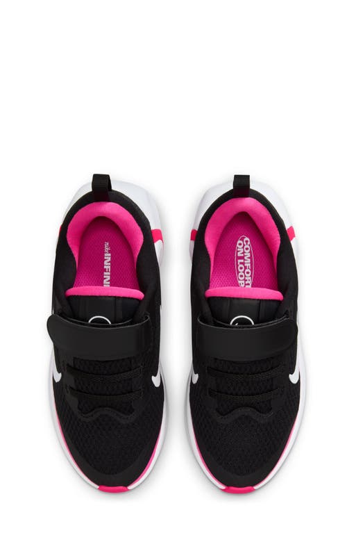 Nike Kidfinity Sneaker In Black/white/laser Fuchsia