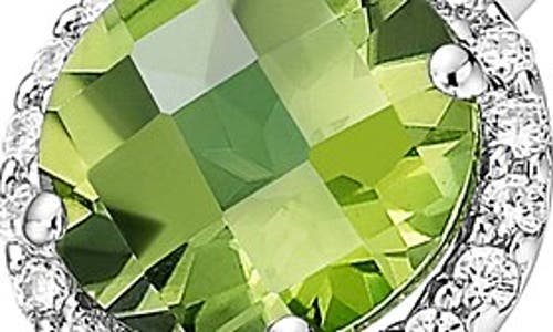 Lafonn Birthstone Halo Ring In August Peridot/silver