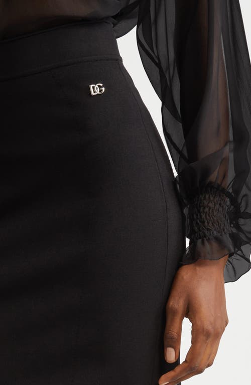 Dolce & Gabbana Dolce&gabbana Dg Logo Knit Pencil Skirt In N0000 Nero