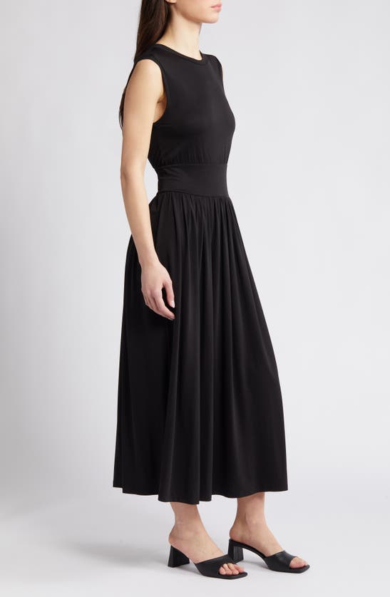 Shop Rue Sophie Theia Midi Fit & Flare Dress In Black