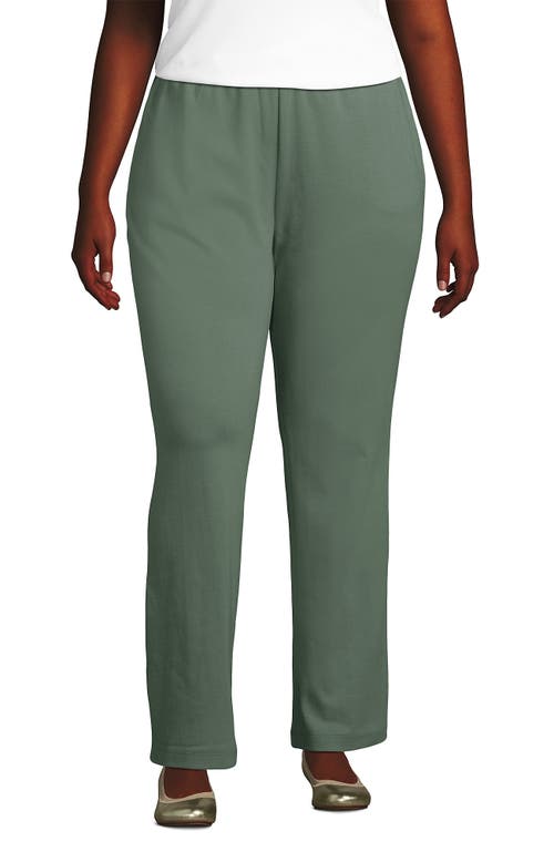 Shop Lands' End Plus Size Sport Knit High Rise Pants In Lily Pad Green