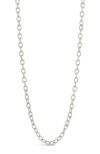Sterling Forever Scottie Textured Chain Toggle Necklace In Silver