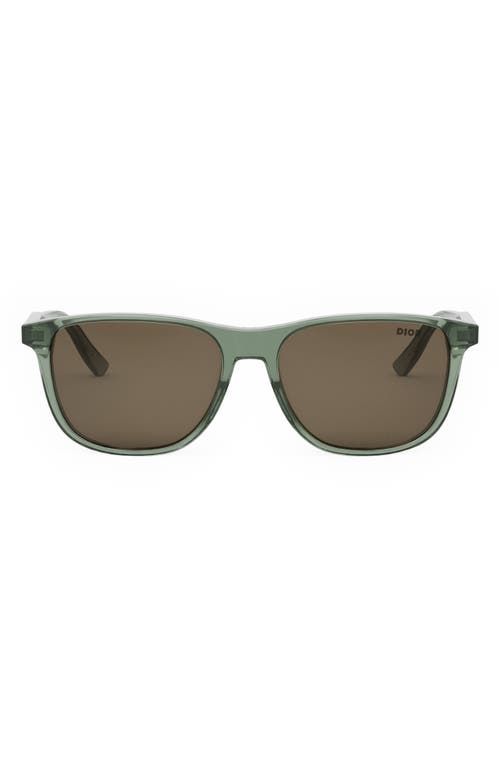 Dior In S3i 56mm Rectangular Sunglasses In Green