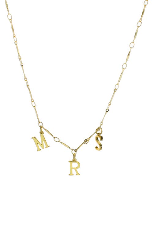 Mrs. Word Necklace in Gold