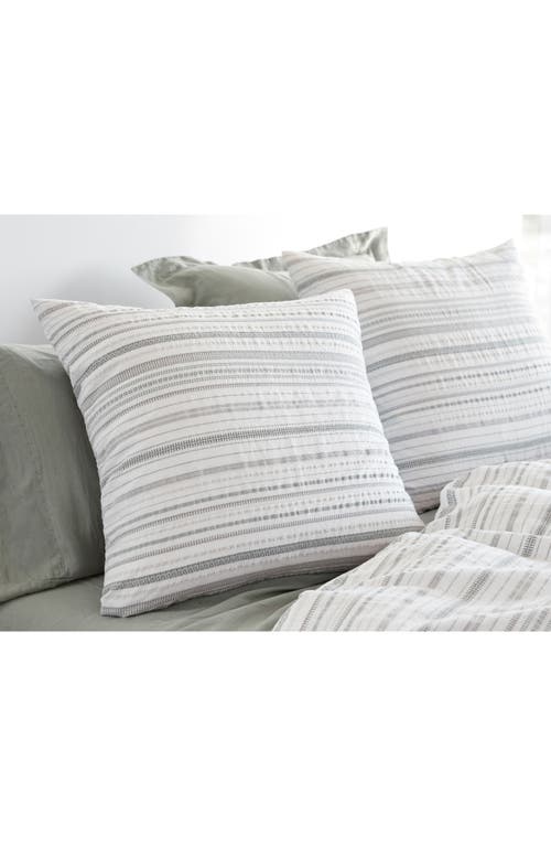 Shop Coyuchi Geo Cove Organic Cotton Sham In Alpine White W/sage