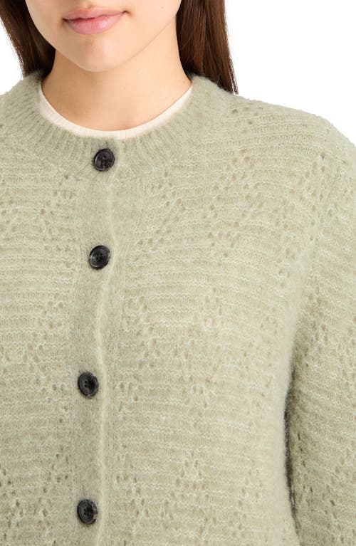 Scotch & Soda Bouclé Cardigan In Washed Sage Melange