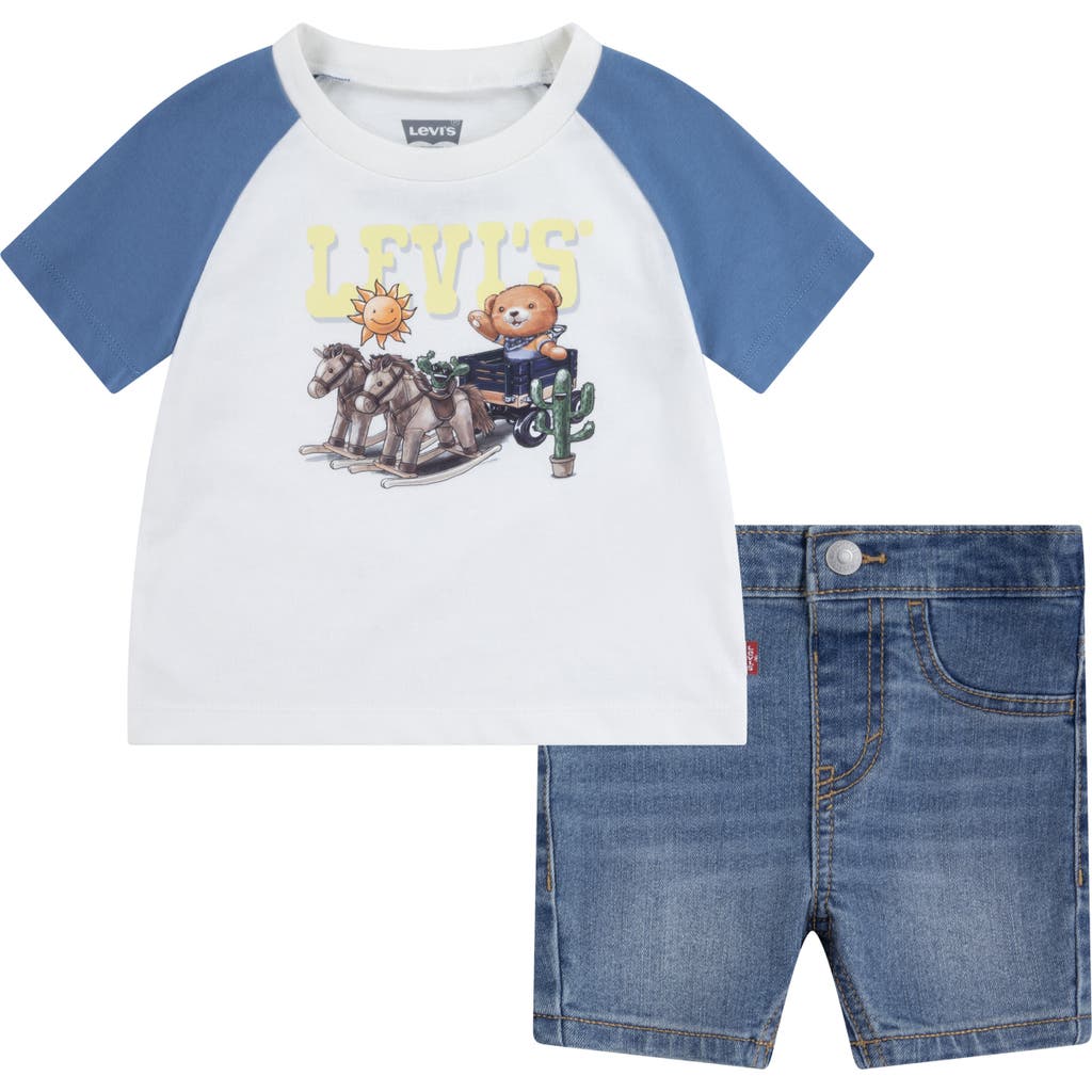 Shop Levi's® Levi Bear Raglan T-shirt & Shorts Set In Cloud