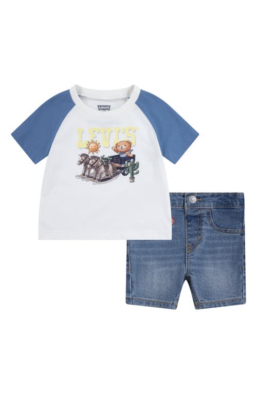 Shop Levi's® Levi Bear Raglan T-shirt & Shorts Set In Cloud