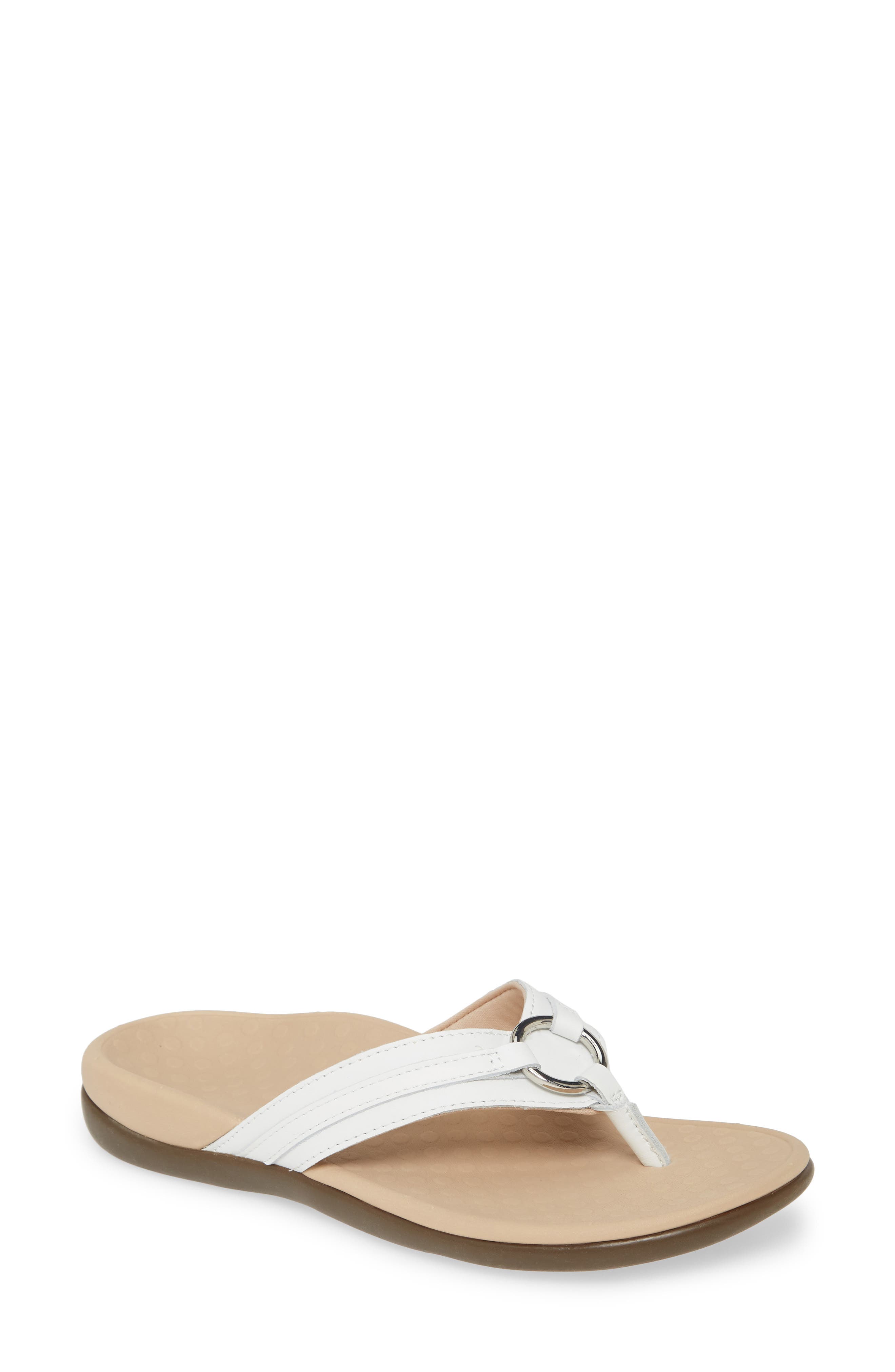 white vionic flip flops