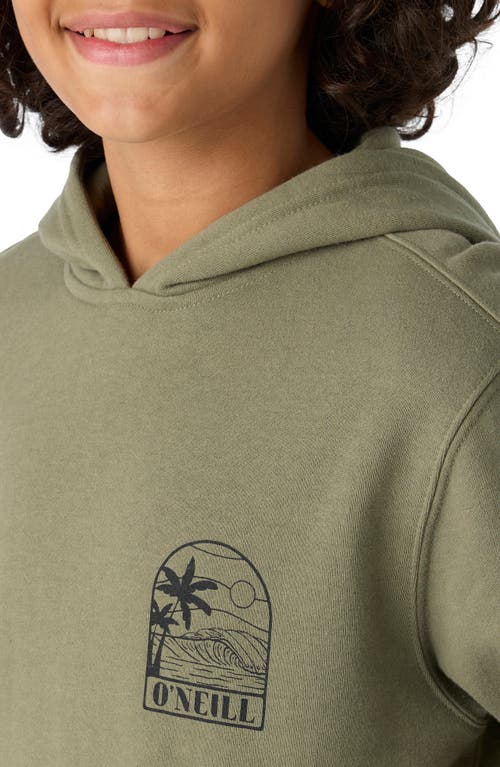 Shop O'neill Kids' Fifty Two Graphic Hoodie In Deep Lichen Green