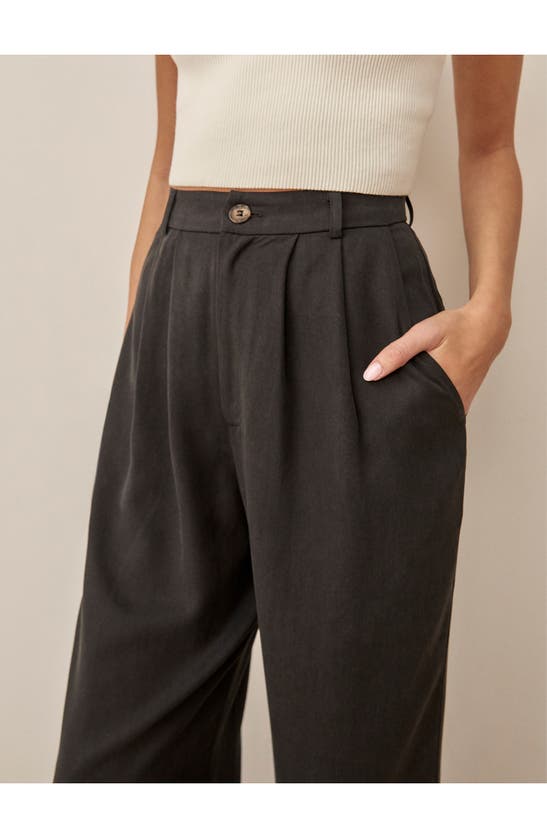 Shop Reformation Mason High Waist Wide Leg Pants In Black